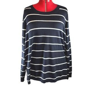 Market & Spruce Womens 3X Black & White Striped Nautical NWOT